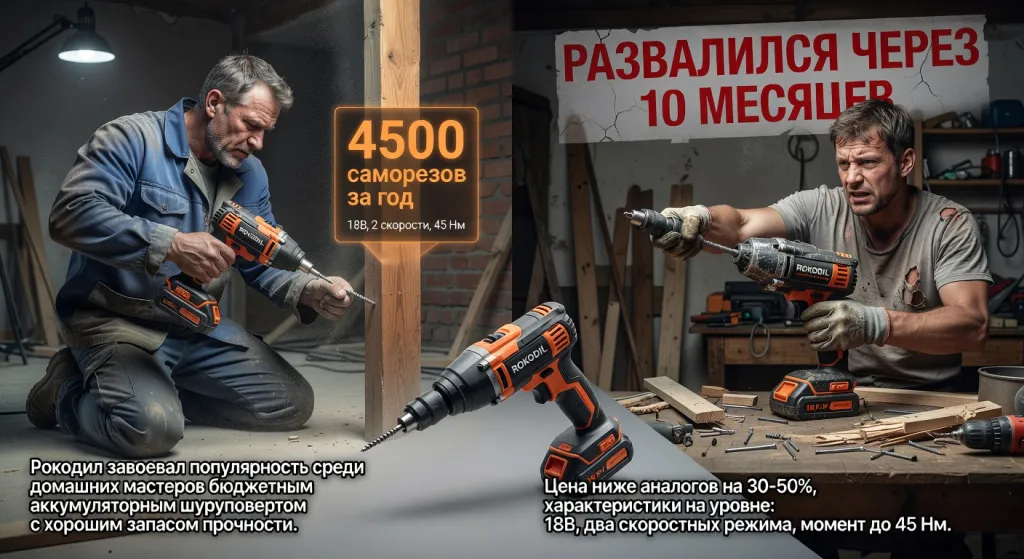 Сколько служит шуруповёрт Rokodil: опыт пользователей через год активной эксплуатации