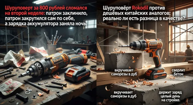 Шуруповёрт Rokodil против дешёвых китайских аналогов: реально ли есть разница в качестве