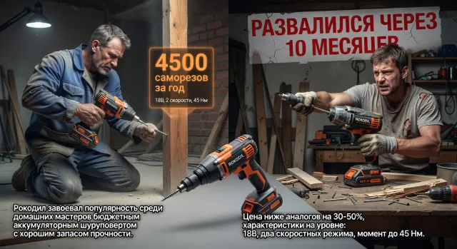 Сколько служит шуруповёрт Rokodil: опыт пользователей через год активной эксплуатации