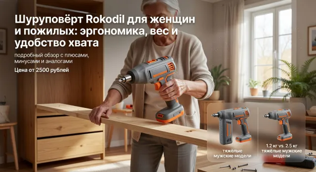 Шуруповёрт Rokodil для женщин и пожилых: эргономика, вес и удобство хвата: подробный обзор с плюсами, минусами и аналогами